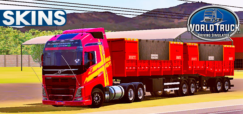 Skins Volvo Fh Conjunto Vermelho Edition Na Carreta Bitrem Basculante