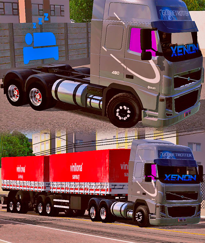 Skins Volvo Fh Cinza Faixa Original No Bitrem Graneleiro Rodrigo