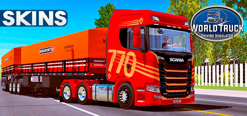 Skins Scania S Edição 770 V8 Vermelha no Rodotrem Rodofort Rodrigo Games