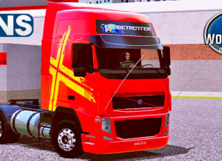 Skins Volvo FH Vermelho Com Faixas ‘EXCLUSIVO’