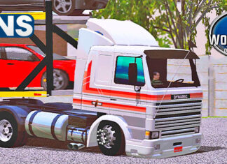 Skins Scania 113 Frontal Branca Tegma Com Faixas Vermelhas