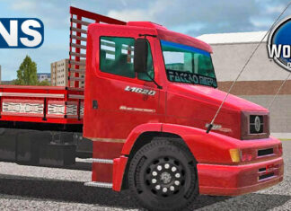 Skins Mercedes Benz 1620 Vermelho Com Rodas Preta