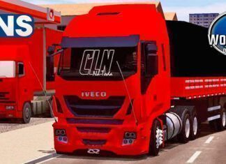 Skins iveco High-Way Vermelho Qualificado no Bitrem 9 EIXOS
