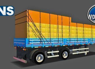 Skins Reboque Carretinha 2 EIXOS AZUL COM FAIXAS