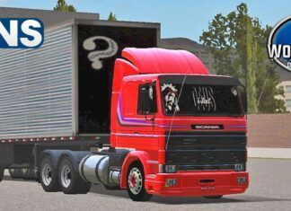 Skins Scania 113 Frontal Vermelha NO BAU