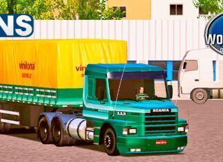 Skins Scania 113 Verde Com Faixas No Bitrem Estilo ORIGINAL