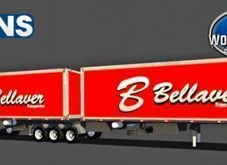 Skins Reboque Bau Bitrem 9 Eixos Vermelho B BELLAVER