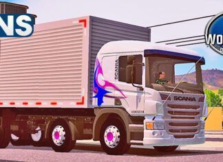 Skins Scania Pzinha Branca Grafitada no Bau