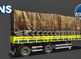 Skins Reboque Carreta 2Eixos Amarela + Skin de Carga de Carvão