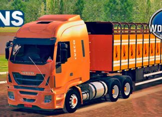 Skins Iveco Hi-Way Laranja na Carreta Boiadeira