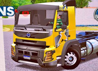 Skins Volvo FMX Amarelo Com faixa Original