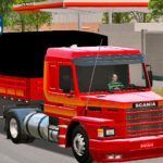 Skins Scania 113 Vermelha Exclusiva Com Faixa Dourada 'QUALIFICADA'