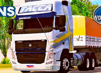 Skins Volvo FH Branco Com Faixas EXCLUSIVO na Graneleira