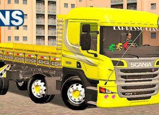 Skins Scania Pzinha Amarela Com Faixas personalizadas ‘Qualificada’