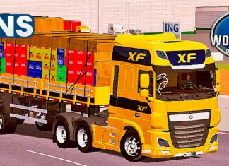 Skins Daf Amarelo na Carreta 2 Eixos ‘QUALIFICADO’