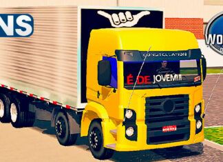 Skins VW Constellation Amarelo no Bau ‘MODELO ESTILO NOVO 2020’