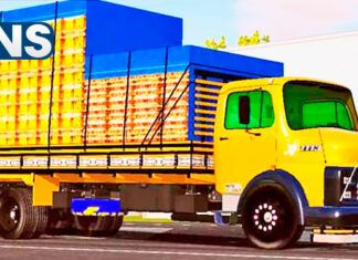 Skins Mercedes Benz 1313 Amarelo Com Vidros em Verdes Claro ‘QUALIFICADO’