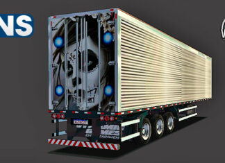 Skins Reboque Bau Frigorifico Prata Com Pintura Traseira ‘QUALIFICADA’