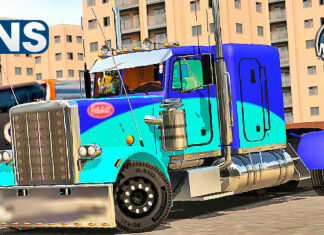 Skins Peterbilt 2 Cores Em Azul ‘MAIS TOP’