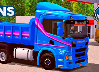 Skins Scania P320 Edição Especial Com Faixas 60 Anos Scania na Caçamba ‘EXCLUSIVO’