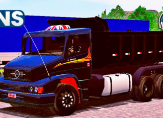 Skins Mercedes Benz 1620 Preto Caçamba Com Faixa em Laranja