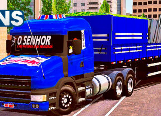 Skins Scania 124G Conjunto na Graneleira Qualificado Com Rodas Preta