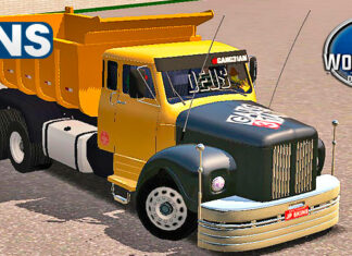 Skins Scania 111 Caçamba Laranja Com Capo Preto e ‘Bandeira GANG’