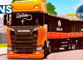 Skins Scania S No Bitrem Conjunto Laranja ‘MAIS QUALIFICADO’