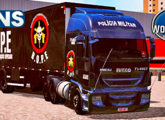 Skins Iveco Preto No Sider ‘CONJUNTO BOPE’