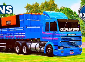 Skins Scania 113 Frontal Pintura Clássica Azul No Bitrem Tampa Alta