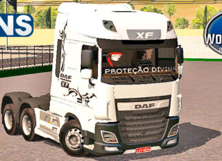 Skins DAF Branco Com detalhes e Faixas em Preto ‘QUALIFICADO’