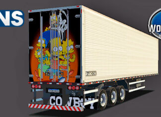 Skins Reboque Bau Top Tampa Traseira ‘PINTURA OS SIMPSONS’