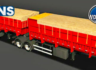 Skins Reboque Bitrem Basculante Vermelho lonado