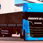 Skins Scania S Azul Ediçao Especial Bluefun Edition no Bitrem Preto