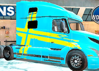Skins Volvo VNL Azul Com Faixa Performance