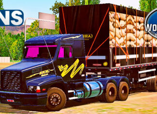 Skins Volvo EDC Preto Com Faixas Amarela e Carreta Graneleira top