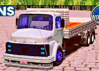 Skins Mercedes Benz 1313 Cinza Personalizado Com Rodas Azul