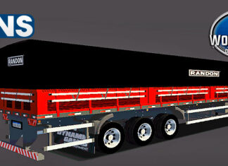 Skins Reboque Graneleira Randon Vermelha Com Faixas Preta