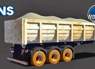 Skins Reboque Caçamba Branca toda suja e Rodas Sujas