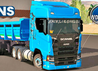 Skins Scania S Conjunto Azul Na Carreta Caçamba