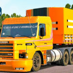 Skins Scania 113 Conjunto Laranja Na Carreta Granel Tampa Alta Carregada de Laranja