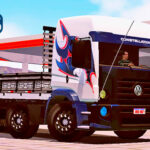 Skins VW Constellation Branco Grafitado 'MAIS TOP WTDS VERDUREIRO'