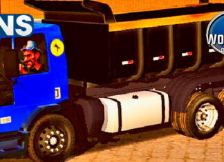 Skins Ford Cargo Azul Escuro e Caçamba Preta Com Adesivo Seu MADRUGA ‘TOP’