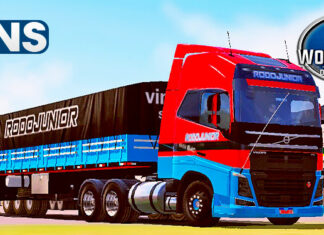 Skins Volvo FH Conjunto Rodojunior Vermelho