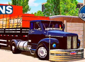 Skins Scania 111 Preta Verdureira na Carretrinha 2 Eixos