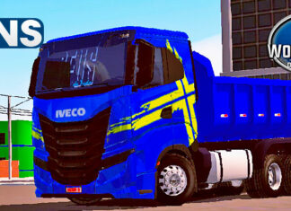 Skins Iveco S Way Azul Com Faixa Performance Na Caçamba
