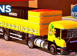 Skins Scania Pzinha Amarela Na Carretinha 2 Eixos ‘GALERA DA CEBOLA’