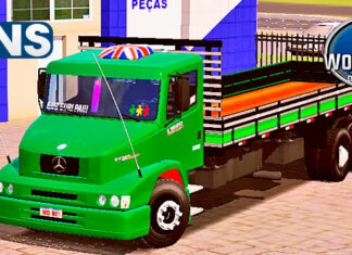 Skins Mercedes Benz 1620 Verde Qualificado Verdureiro Com Rodas Pretas