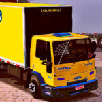 Skins Ford Cargo Truck Bau Amarelo Qualificado Tampa Traseira Pintada
