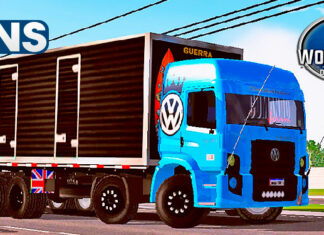 Skins VW Constellation Azul Qualificado No Bau Preto